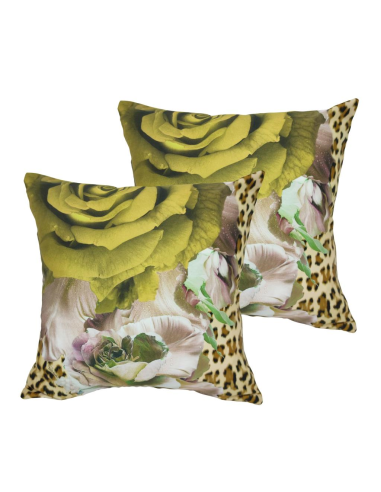 ROBERTO CAVALLI SET 2 CUSCINI ARREDO IN RASO DI...