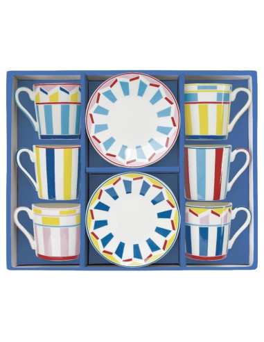 EASY LIFE SET 6 TAZZE CAFFÈ CON PIATTINO 100 ML...