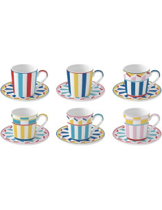 EASY LIFE SET 6 TAZZE CAFFÈ CON PIATTINO 100 ML - GEOCROMIA 2