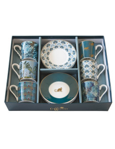 EASY LIFE SET 6 TAZZE CAFFÈ CON PIATTINO 100 ML - JUNGLE
