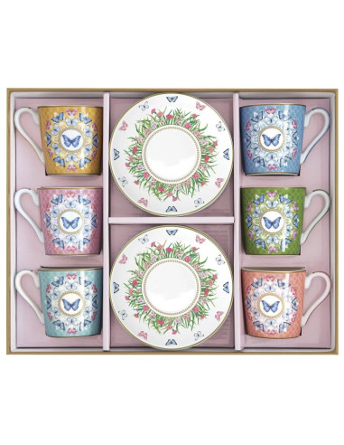 EASY LIFE SET 6 TAZZE CAFFÈ CON PIATTINO 100 ML...