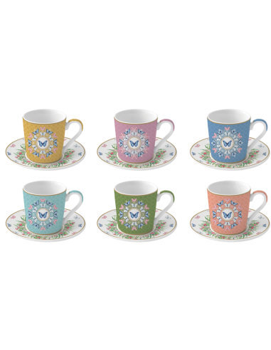 EASY LIFE SET 6 TAZZE CAFFÈ CON PIATTINO 100 ML...