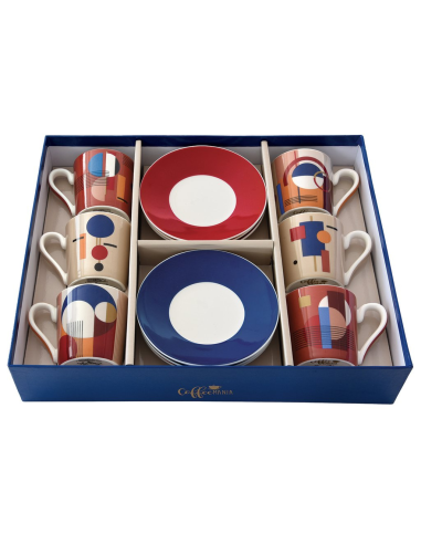 EASY LIFE SET 6 TAZZE CAFFÈ CON PIATTINO 100 ML...