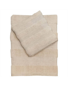 DEA COPPIA ASCIUGAMANI VISO E OSPITE IN SPUGNA E LINO -...
