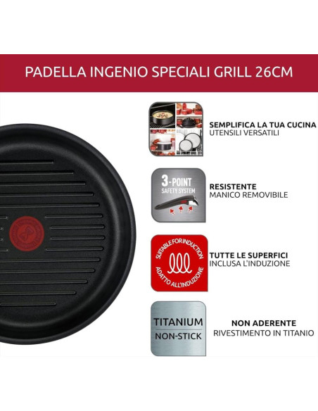 LAGOSTINA BISTECCHIERA ANTIADERENTE Ø 26 CM - INGENIO SPECIALI