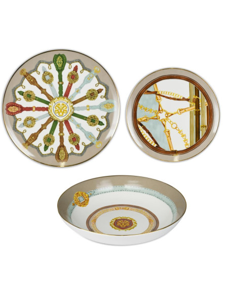 BACI MILANO SERVIZIO DI PIATTI 18 PEZZI - HORSES