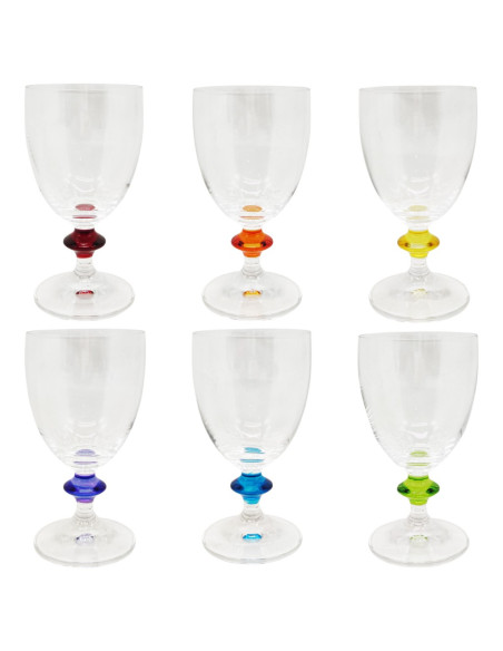 BOHEMIA SET 6 CALICI VINO 20 CL IN CRISTALLO - ROSY