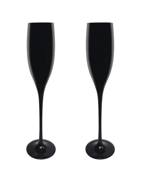 CESARE PACIOTTI SET 2 CALICI FLUTE IN CRISTALLO 20 CL - VERY BLACK
