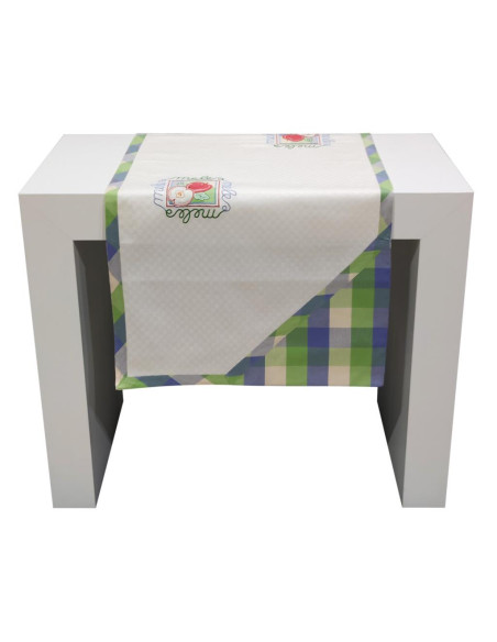 COLLEZIONI LUCIA RUNNER 57 X 130 CM RICAMATO CON 2 TOVAGLIOLI