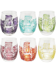 DIESSETTI SET 6 BICCHIERI ACQUA 34 CL - GEOMETRIC