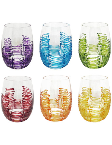 DIESSETTI SET 6 BICCHIERI VINO 25 CL - GEOMETRIC