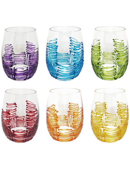 DIESSETTI SET 6 BICCHIERI VINO 25 CL - GEOMETRIC