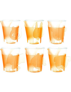 E-MY SET 6 REGGIBICCHIERI COLORATI - ANIMAL PARTY