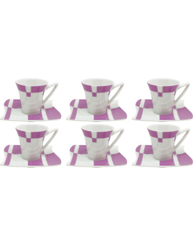 EVVIVA SET 6 TAZZE CAFFE CON PIATTINO 100 ML -...
