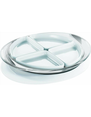 GUZZINI ANTIPASTIERA OVALE 4 SCOMPARTI 39X38 -...