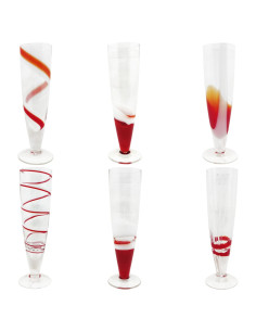 GUZZINI SET 6 CALICI FLUT 28 CL IN VETRO - TABLE ART