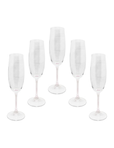 IVAT SET 5 CALICI FLUTE 23 CL IN VETRO - BYBLOS
