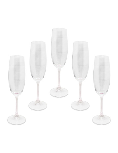 IVAT SET 5 CALICI FLUTE 23 CL IN VETRO - BYBLOS