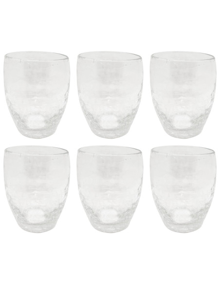 IVAT SET 6 BICCHIERI ACQUA 36 CL IN VETRO - ICE ROSSO CRAQUELE