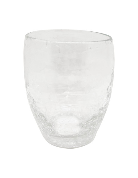 IVAT SET 6 BICCHIERI ACQUA 36 CL IN VETRO - ICE ROSSO CRAQUELE