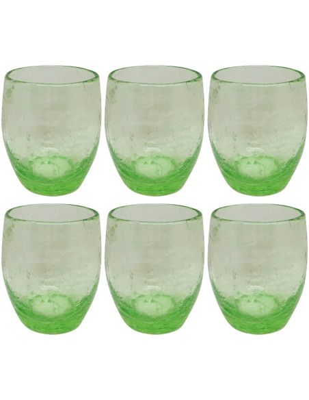 IVAT SET 6 BICCHIERI VINO 29 CL IN VETRO - ICE ROSSO CRAQUELE