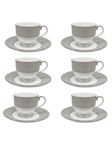 NARUMI SET 6 TAZZE THE - PLATINUM MESH DIAMOND