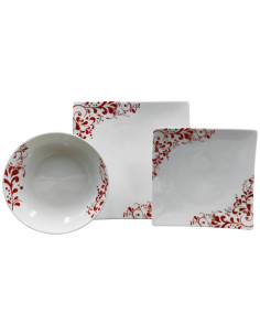 PIERRE CARDIN SERVIZIO PIATTI 51 PEZZI - SYMA BORDEAUX