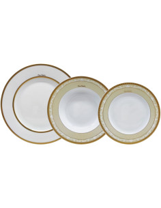 PIERRE CARDIN SERVIZIO PIATTI 62 PEZZI - ROXY KING ORO