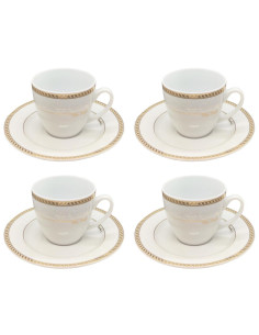 PIERRE CARDIN SET 4 TAZZE THE CON PIATTINO - VALERY ORO