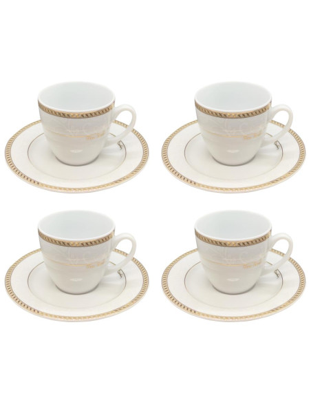 PIERRE CARDIN SET 4 TAZZE THE CON PIATTINO - VALERY ORO