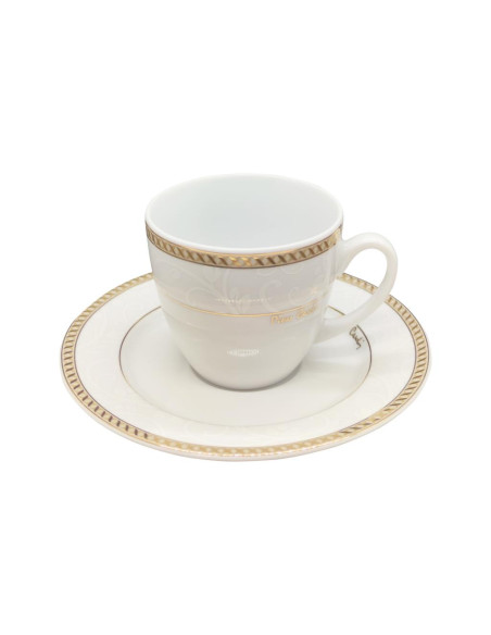 PIERRE CARDIN SET 4 TAZZE THE CON PIATTINO - VALERY ORO