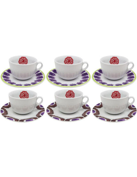 RICHARD GINORI SET 6 TAZZE COLAZIONE CON PIATTINO 350 ML - LAVENO