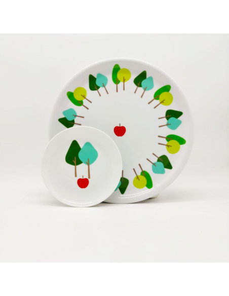 TENDENZE SET 12 PIATTI DOLCE CON PIATTO PORTATA - ALBA ALBERI