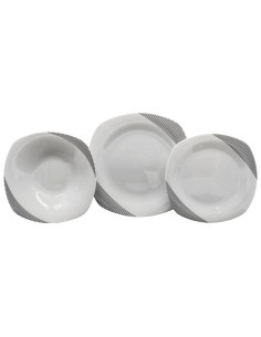 WEISSESTAL SERVIZIO PIATTI 53 PEZZI - TRALI BLACK