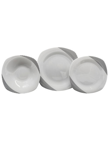 WEISSESTAL SERVIZIO PIATTI 53 PEZZI - TRALI BLACK