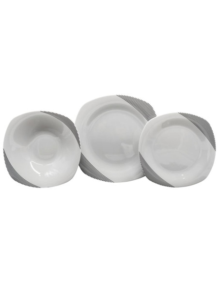 WEISSESTAL SERVIZIO PIATTI 53 PEZZI - TRALI BLACK