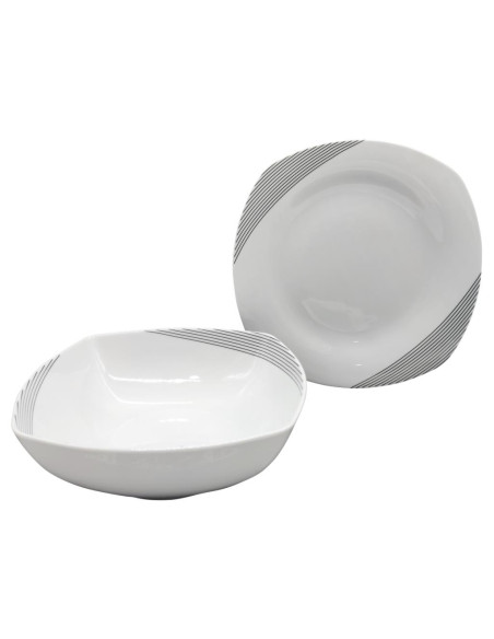 WEISSESTAL SERVIZIO PIATTI 53 PEZZI - TRALI BLACK