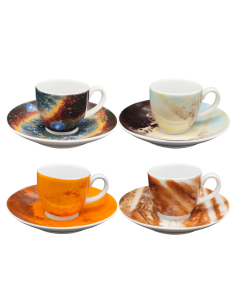 WEISSESTAL SET 4 TAZZE CAFFÈ CON PIATTINO - GALASSIA