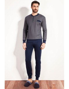 QBO PIGIAMA UOMO SERAFINO MANICA LUNGA E PANTALONE LUNGO...