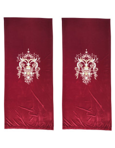 RICAM ART COPPIA DI CALATE IN VELLUTO RICAMATO 310 X 140 CM