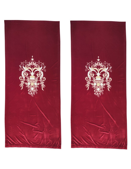 RICAM ART COPPIA DI CALATE IN VELLUTO RICAMATO 310 X 140 CM