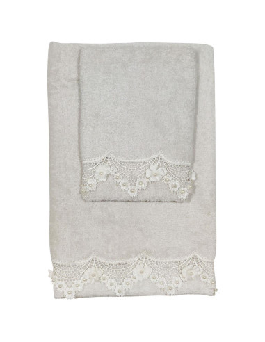 DAVID SET 2 ASCIUGAMANI VISO E OSPITE IN SPUGNA...