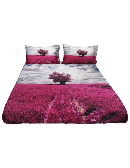 COTTON JOY COMPLETO COPRIPIUMINO MATRIMONIALE IN RASO - FUXIA