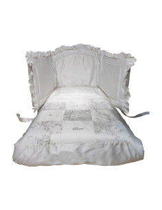 DAVID COMPLETO 5 PEZZI PER LETTINO IN RASO - PRINCIPESSA