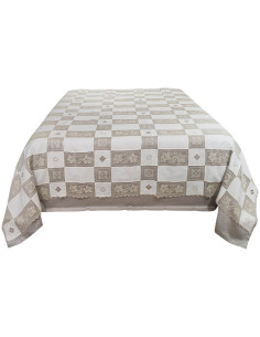 CENTRO DEL RICAMO COPRILETTO MATRIMONIALE IN LINO 250 X...