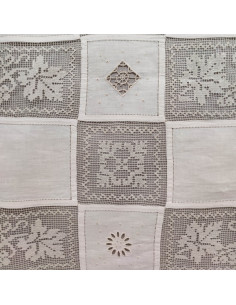 CENTRO DEL RICAMO COPRILETTO MATRIMONIALE IN LINO 250 X... 2