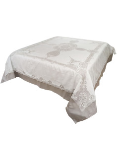 CENTRO DEL RICAMO COPRILETTO MATRIMONIALE IN LINO 230 X... 2