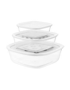 GUZZINI SET 3 CONTENITORI ERMETICI CON COPERCHIO 