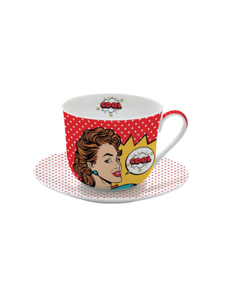 EASY LIFE TAZZA COLAZIONE CON PIATTINO 40 CL - POP ART