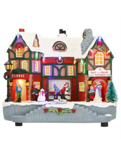 TIMSTOR VILLAGGIO NATALIZIO CON BAMBINI SU SKATE, CON LED...